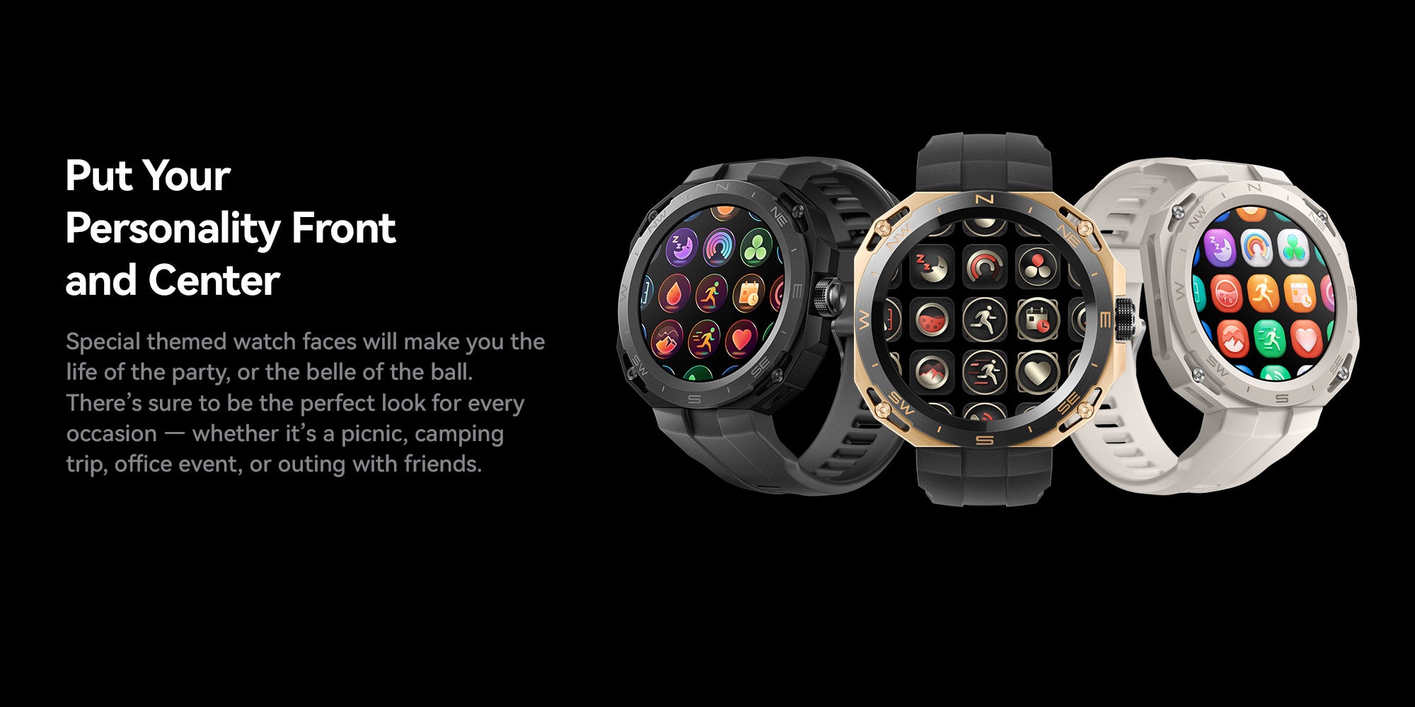 Watch Gt Cyber Case Quick-To-Change Military-Level Durability 316L Stainless Steel Dial With High-Performance Rubber Strap Sports Edition Midnight Black