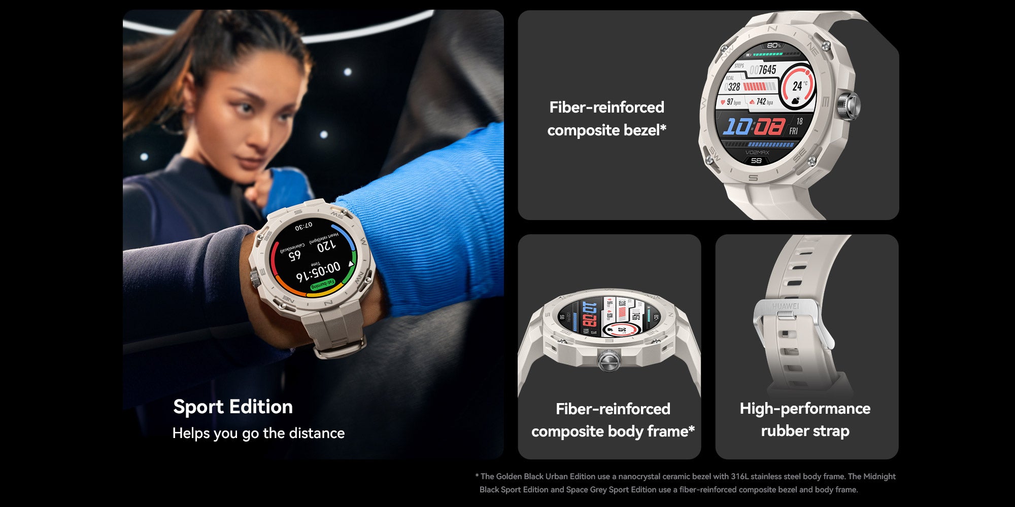 Watch Gt Cyber Case Quick-To-Change Military-Level Durability 316L Stainless Steel Dial With High-Performance Rubber Strap Sports Edition Midnight Black