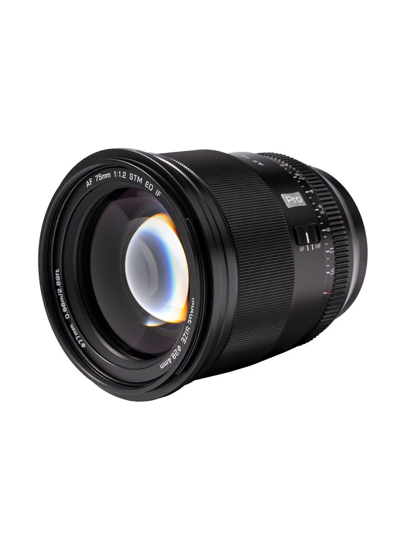 Viltrox 75mm F1.2 Pro Level Autofocus Lens, Compatible with Fuji X-mount Mirrorless Cameras