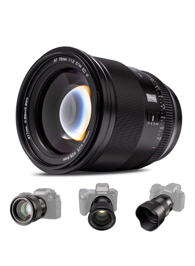 Viltrox 75mm F1.2 Pro Level Autofocus Lens, Compatible with Fuji X-mount Mirrorless Cameras