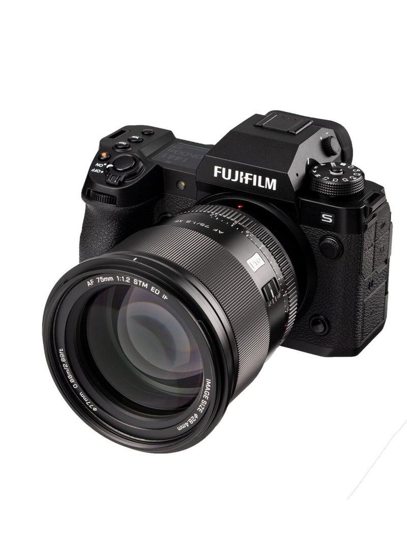 Viltrox 75mm F1.2 Pro Level Autofocus Lens, Compatible with Fuji X-mount Mirrorless Cameras