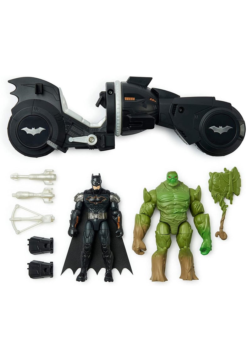 Batman and Swamp Thing Armory Attack Batcycle Set