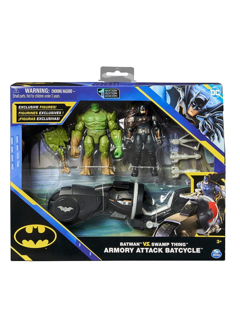 Batman and Swamp Thing Armory Attack Batcycle Set