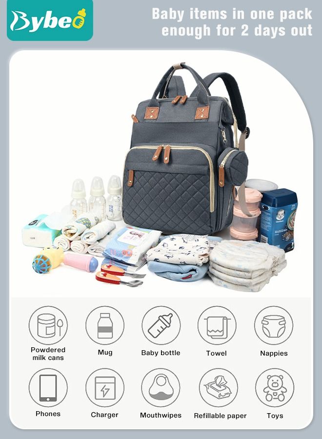 2024 New Style Baby Diaper Bag Backpack, Multifunction Diapers Changing Station for Boys Girls Outdoor and Travel, Infant Shower Gifts, Large Capacity USB Port