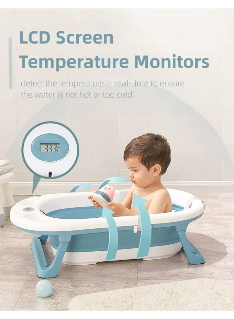 Baby Bathtub With Anti Slip Pads Temperature Monitor Bathing Tub Infant Shower Tub 0M+