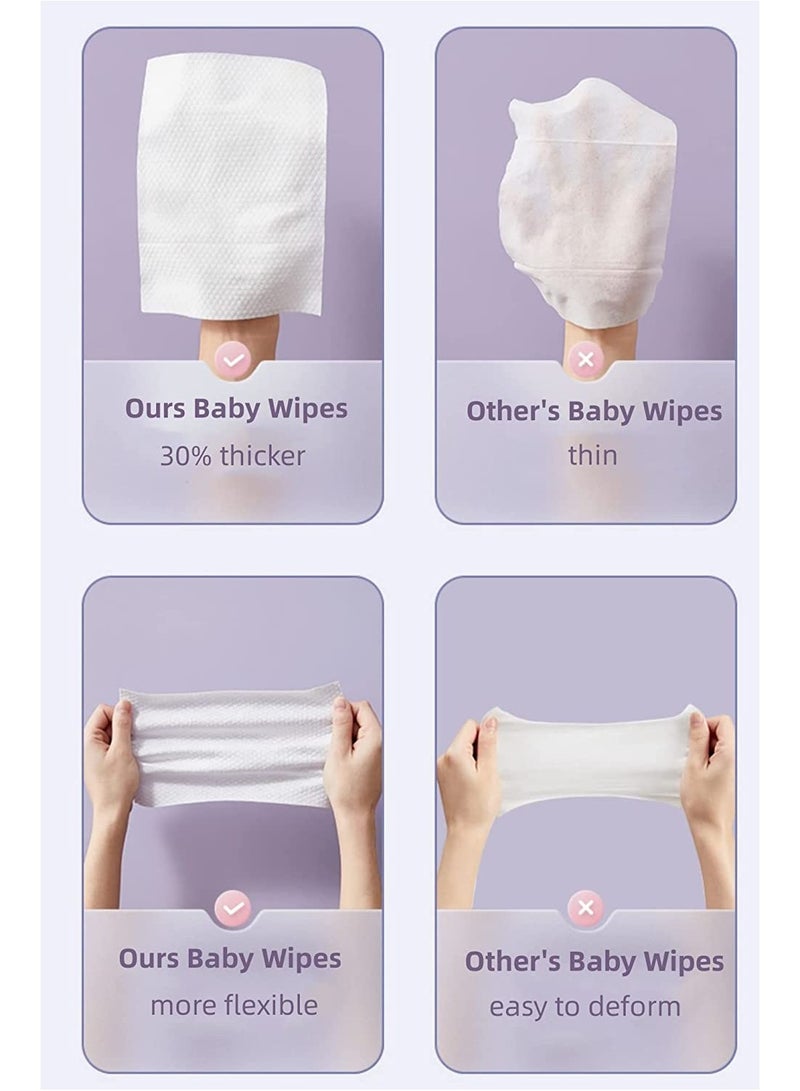 Pure Water Wipes Plastic Free Baby Water Wipes Extra Thick and Large For Baby 80 sheets/Pack