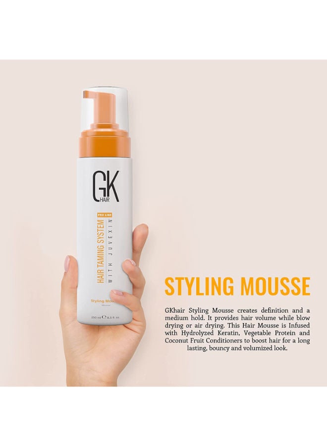 Volumizing Hair Styling Mousse 250ml/8.5 Fl Oz Enhances Curls Added Volume with Medium Hold  Boost Shine Moisturizing Blow Dry Frizz Control Foam for All Hair Types Unisex