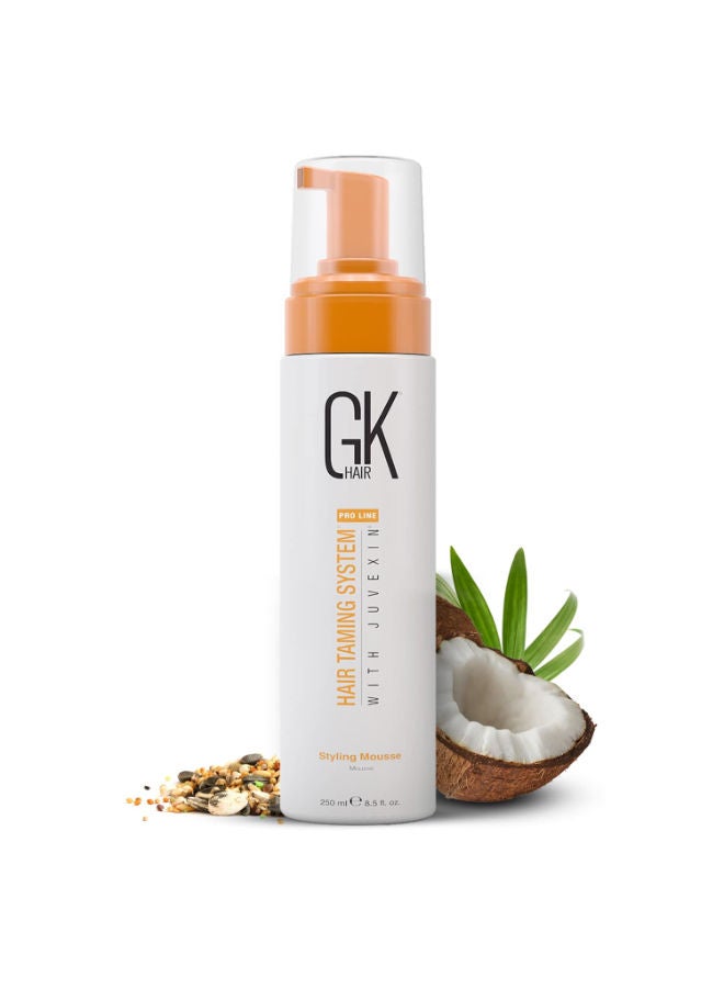 GK HAIR Global Keratin Volumizing Hair Styling Mousse 250ml/8.5 Fl Oz Enhances Curls Added Volume with Medium Hold  Boost Shine Moisturizing Blow Dry Frizz Control Foam for All Hair Types Unisex