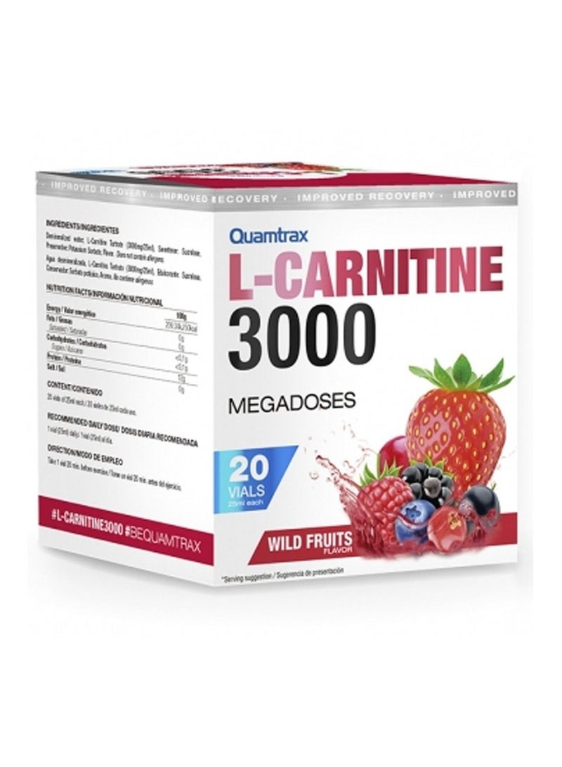 L-Carnitine 3000 Wild Fruits Flavor 20 Vials 25ml