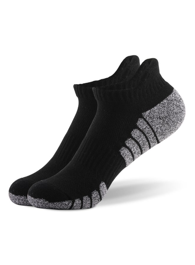 Set Of 6 Pair Of Athletic Anti-Skid Low-Cut Socks Black/Grey