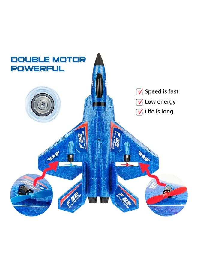 High Speed Remote Control Plane RTF F22 Raptor 2.4Ghz 6 Axis Gyro RC Airplane With Light Strip Jet Fighter Toy Gift