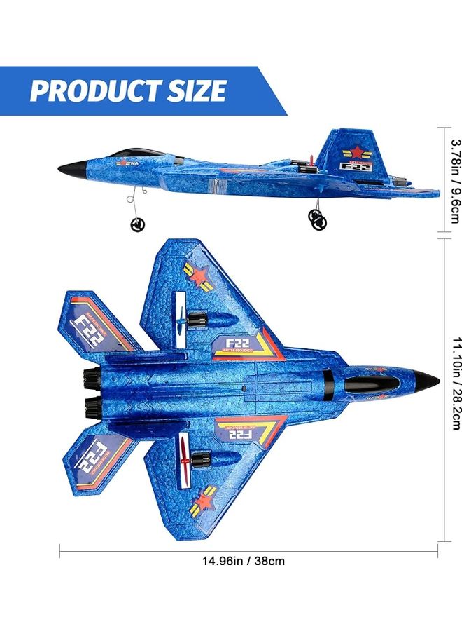 High Speed Remote Control Plane RTF F22 Raptor 2.4Ghz 6 Axis Gyro RC Airplane With Light Strip Jet Fighter Toy Gift