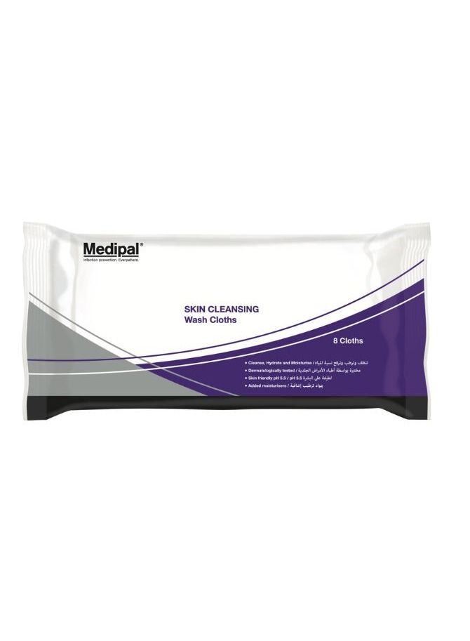 Skin Cleansing Wash Cloths 8 piece per pack