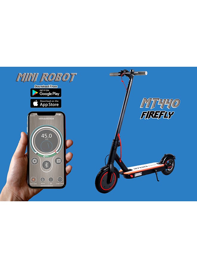 MT440 High Speed Foldable Electric 3 Speed Modes Scooter With Colorful LED Lights App Control, Lighting Standing Pad, Quick Easy Folding 45km/h Speed 25km Range 350W Motor 7800mah High Capacity Battery 109x14x52cm