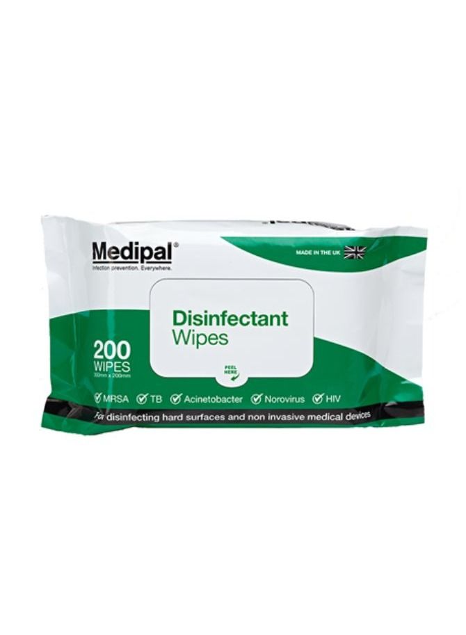 Multipurpose Disinfectant Wipes Flow Wrap 200s