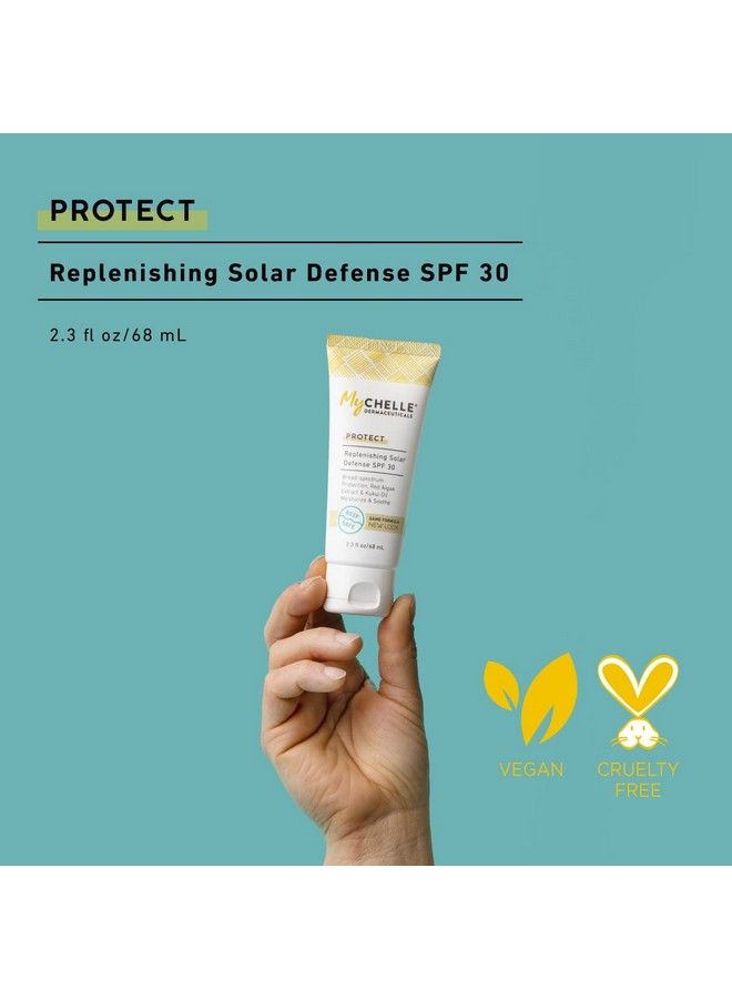 Solar Defense SPF 30 (23 Fl Oz) Moisturizing Reef Safe Sunscreen with Red Algae Extract and Kukui Oil Travel Size Zinc Sunscreen for Face and Body