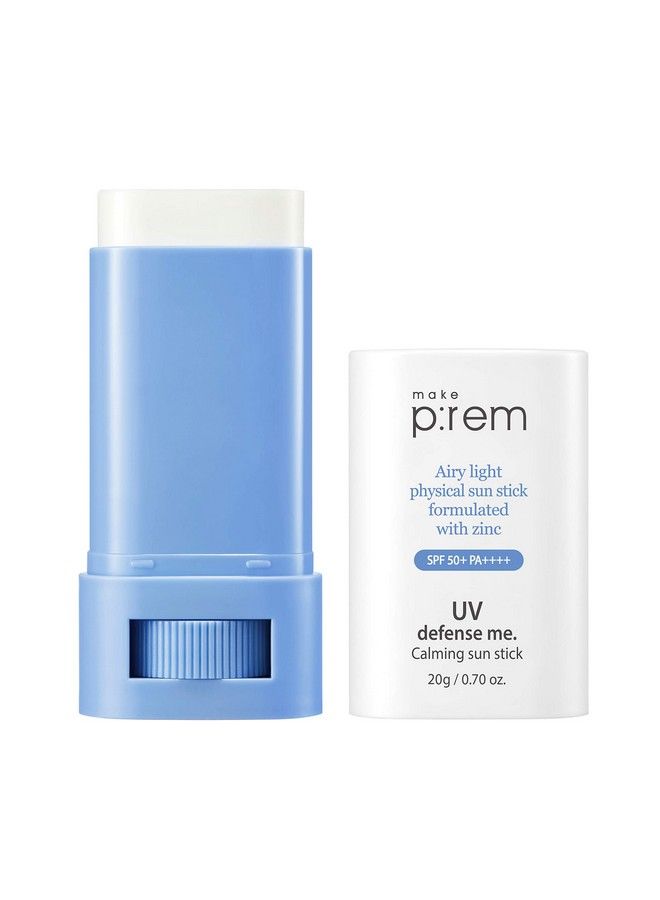 [Make P:Rem] Uv Defense Me Calming Sun Stick Spf 50 : Nonnano Zinc Oxide Physical Sunscreen For Face : Uva/Uvb Protection : No Oxybenzone & Octinoxate : 20G 070 Floz : Makep:Rem Makeprem