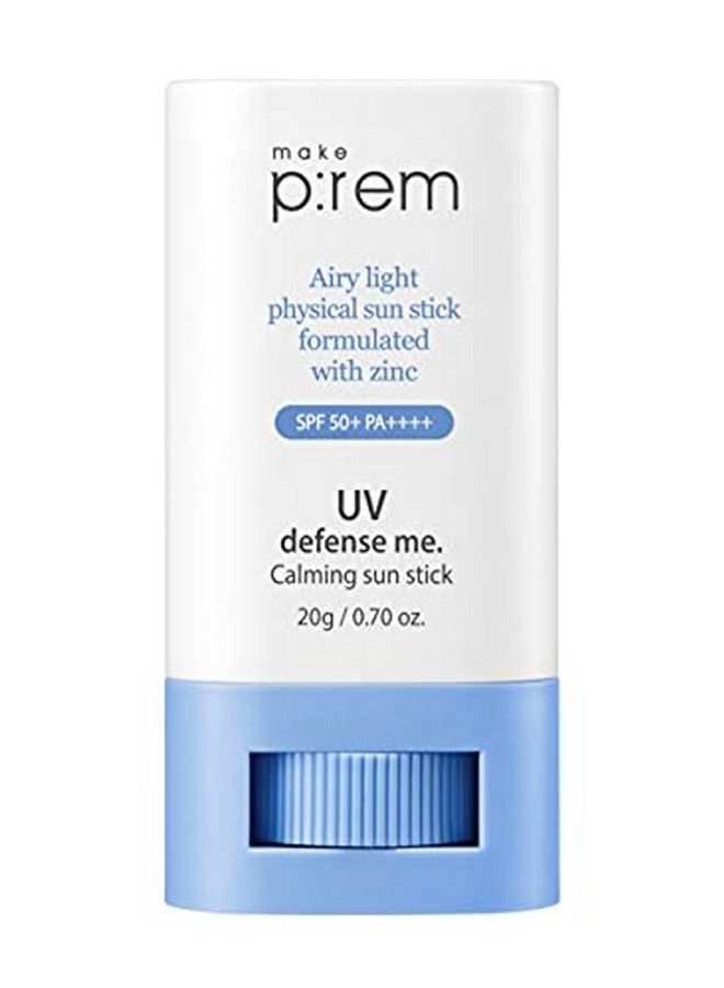 [Make P:Rem] Uv Defense Me Calming Sun Stick Spf 50 : Nonnano Zinc Oxide Physical Sunscreen For Face : Uva/Uvb Protection : No Oxybenzone & Octinoxate : 20G 070 Floz : Makep:Rem Makeprem