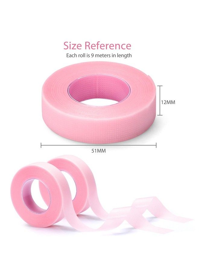 6 Rolls PE Lash Extension Tapes TEOYALL Adhesive Breathable Micropore Eyelash Tapes Lash Extension Supplies for Makeup Salon (Pink)