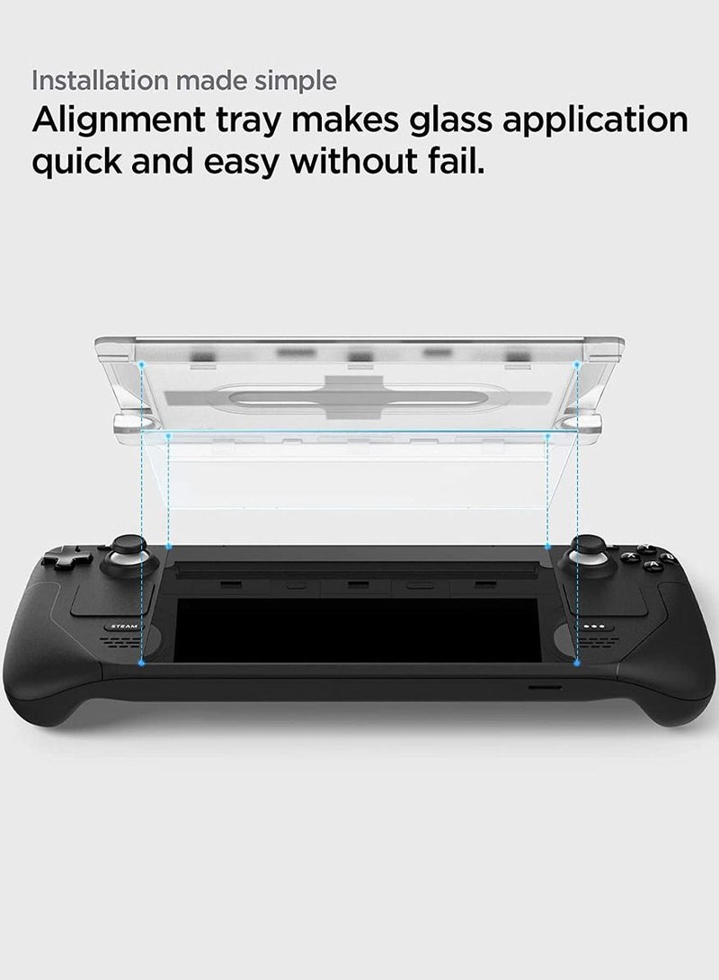 Glastr Ez Fit for Steam Deck Screen Protector Premium Tempered Glass with Easy Install Kit