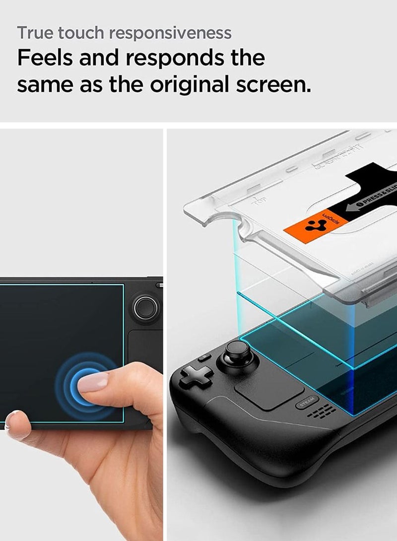 Glastr Ez Fit for Steam Deck Screen Protector Premium Tempered Glass with Easy Install Kit