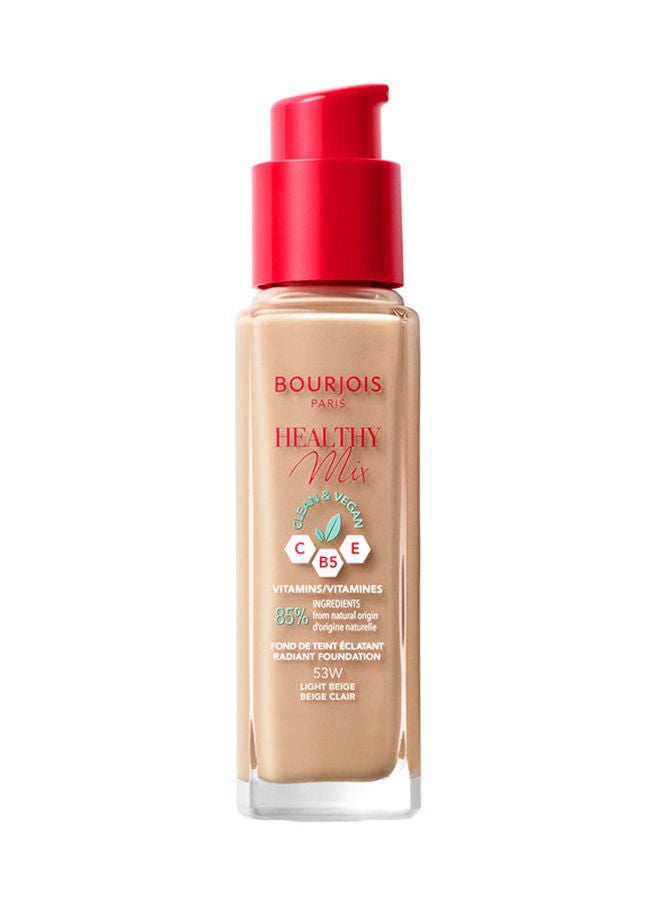 Healthy Mix Clean Foundation - 53W - Light Beige, 30ml