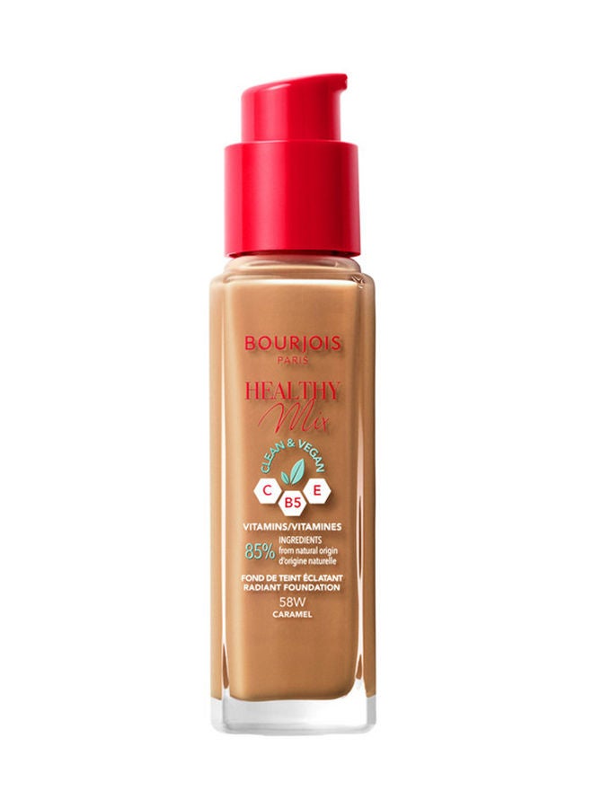 Healthy Mix Clean Foundation - 58W - Caramel, 30ml