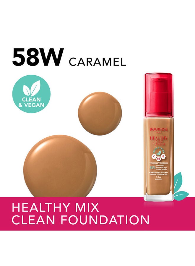 Healthy Mix Clean Foundation - 58W - Caramel, 30ml