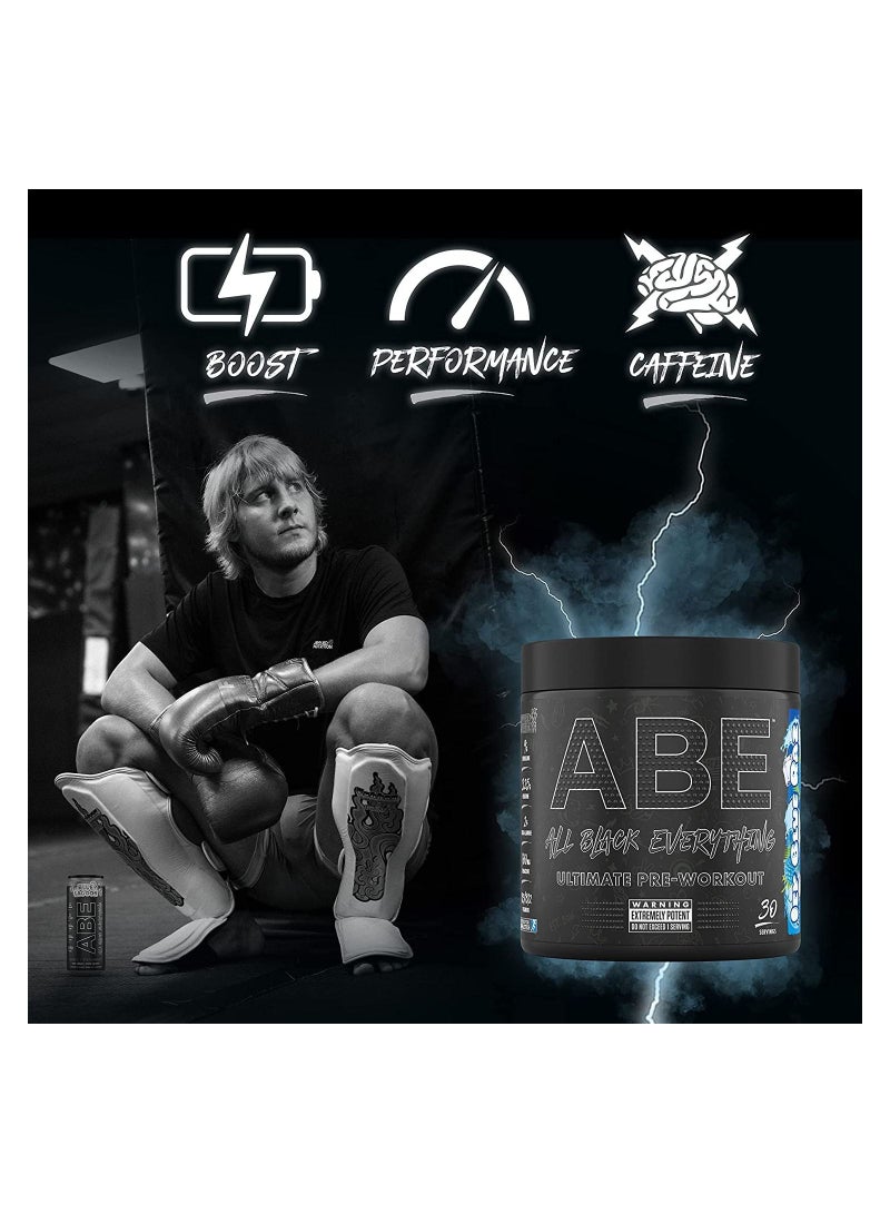 Abe All Black Everything Pre Workout Powder Energy,375G, 30 Servings- Sour Apple