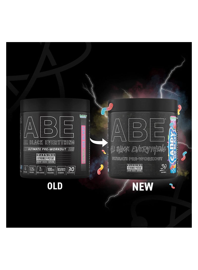 Abe All Black Everything Pre Workout Powder Energy,375G, 30 Servings- Sour Apple