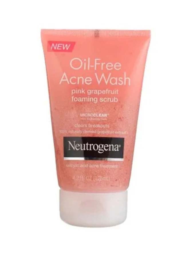 Oil Free Acne Wash Foaming Scrub Pink Grapefruit 4.2 Fl Oz 2Pc 124ml