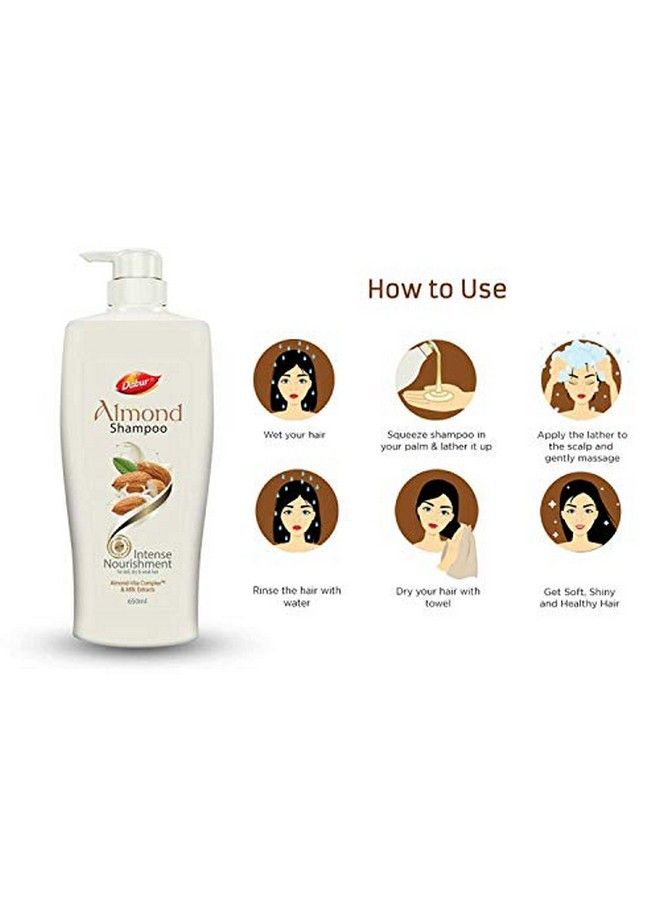 Almond Shampoo With Almondvita Complex & Milk Extracts For Dull Dry And Weak Hair 650 Ml