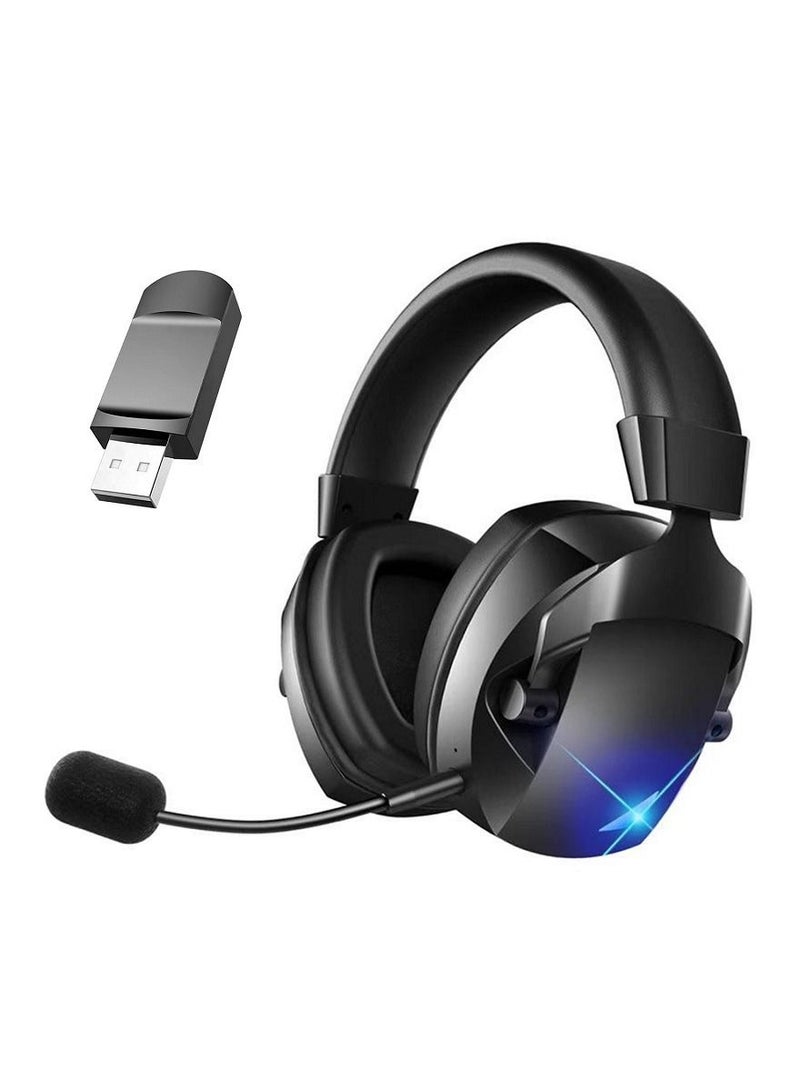 Wireless Gaming Headset With Detachable Noise Cancelling Microphone, 2.4g Bluetooth  Usb  3.5mm Wired Jack 3 Modes Wireless Gaming Headset For Pc, Ps4, Ps5, Mac, Switch, Phone, Tablet