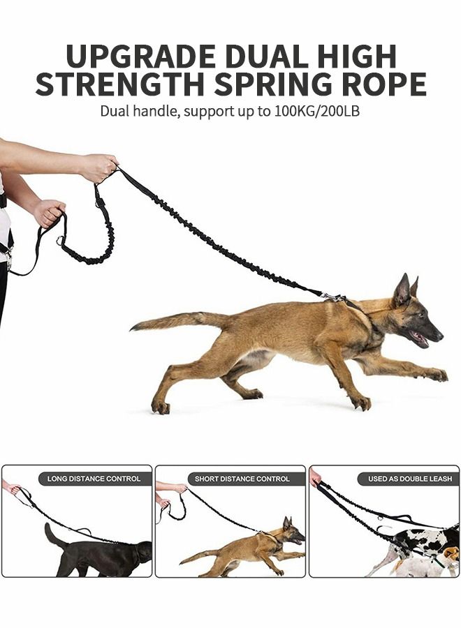 Hands Free Dog Leash, Waist Leash for Dog Walking, Running Leash for Dogs with Strong Shock Absorbing Bungee, Reflective Stitches, Hands Free Leash for Running Hiking Walking,Running Waistpack