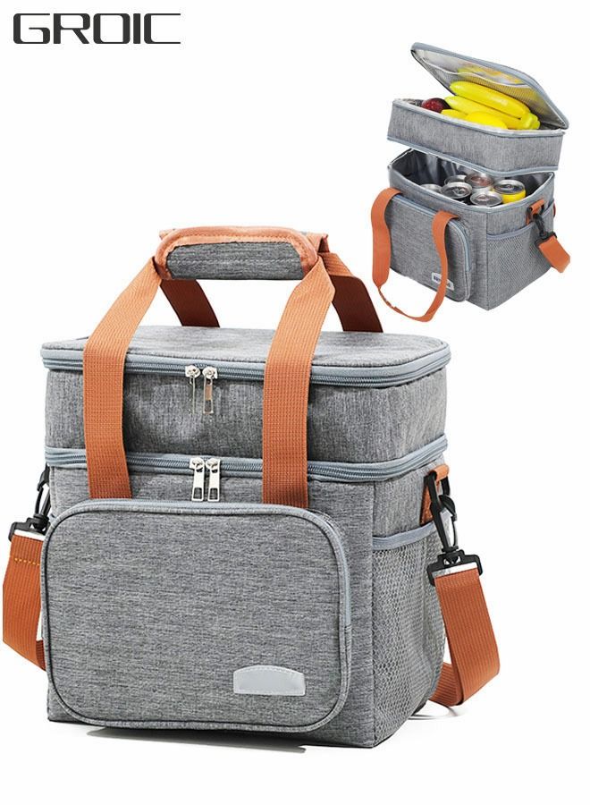 Portable Picnic Basket, Large Capacity Lunch Bag, Picnic Cooler Bag Insulated Picnic Basket, Picnic Cooler, Oxford Cloth Portable Outdoor Picnic Bag, Picnic Supplies, Camping Accessories