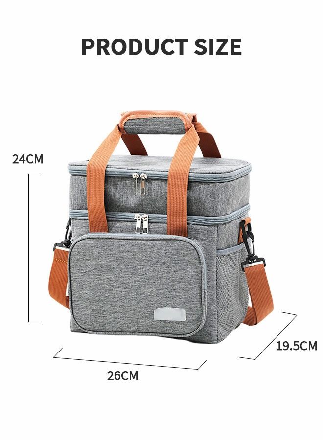 Portable Picnic Basket, Large Capacity Lunch Bag, Picnic Cooler Bag Insulated Picnic Basket, Picnic Cooler, Oxford Cloth Portable Outdoor Picnic Bag, Picnic Supplies, Camping Accessories