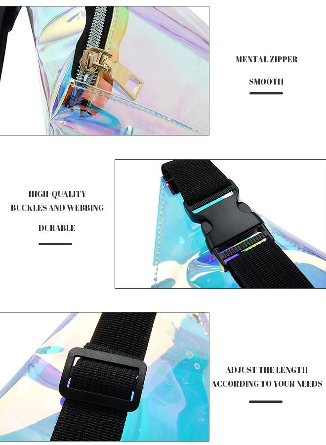 Multifunctional Waterproof Transparent Waist Bag Adjustable Strap for Work Travel Sporting Event