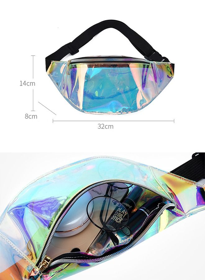 Multifunctional Waterproof Transparent Waist Bag Adjustable Strap for Work Travel Sporting Event