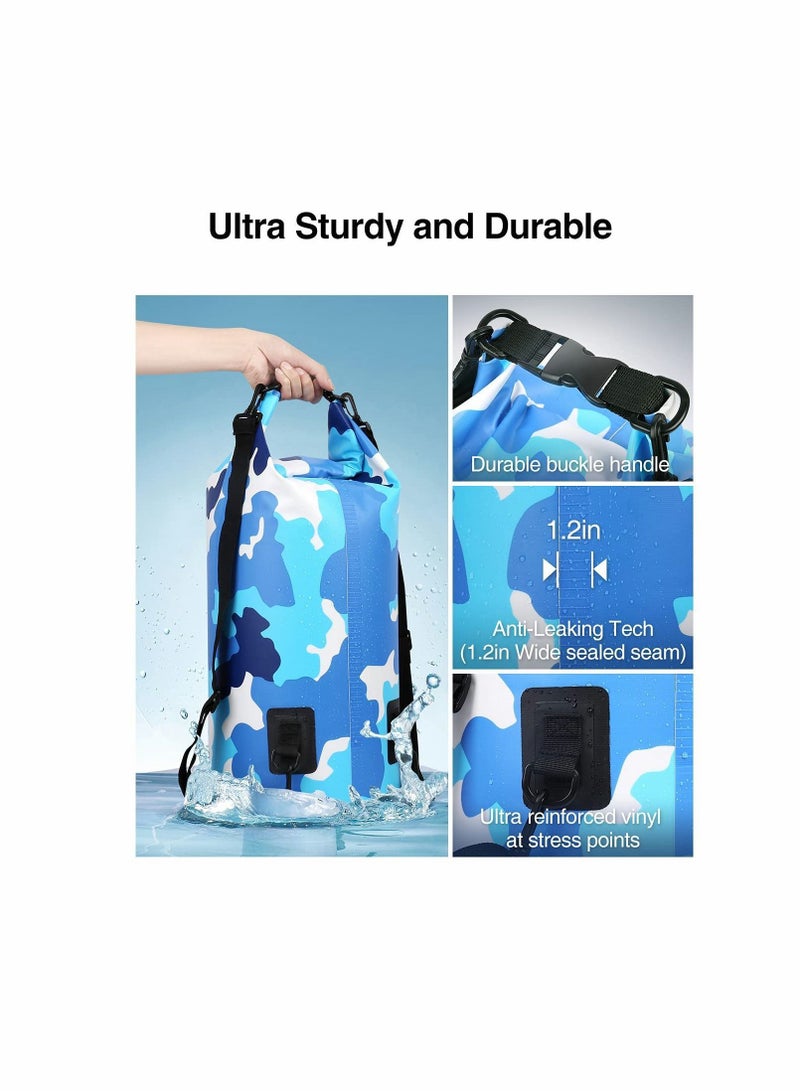 Waterproof Dry Bag Backpack, KASTWAVE 5L Roll Top Portable Sack with Phone Case, Floating for Kayaking, Swimming, Boating, Surfing, Hiking, Beach etc.