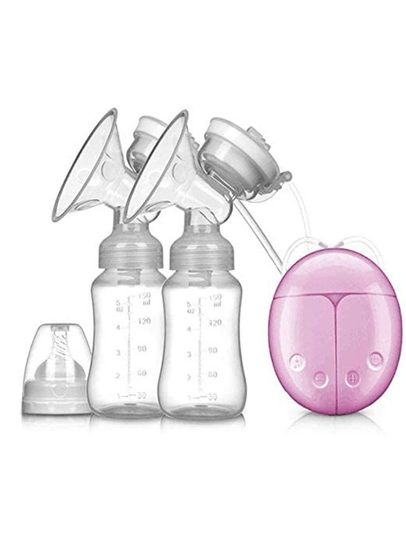 Electric Double Breast Pumps, Hand-Free & Rechargeable Portable Breast Pump, Safe Milk Storage, Pain Free, Strong Suction (Pink)