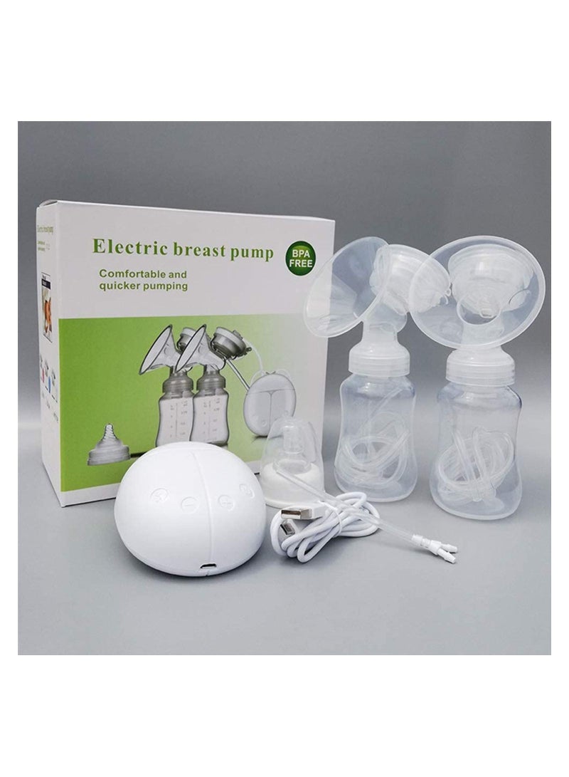 Electric Double Breast Pumps, Hand-Free & Rechargeable Portable Breast Pump, Safe Milk Storage, Pain Free, Strong Suction (Pink)