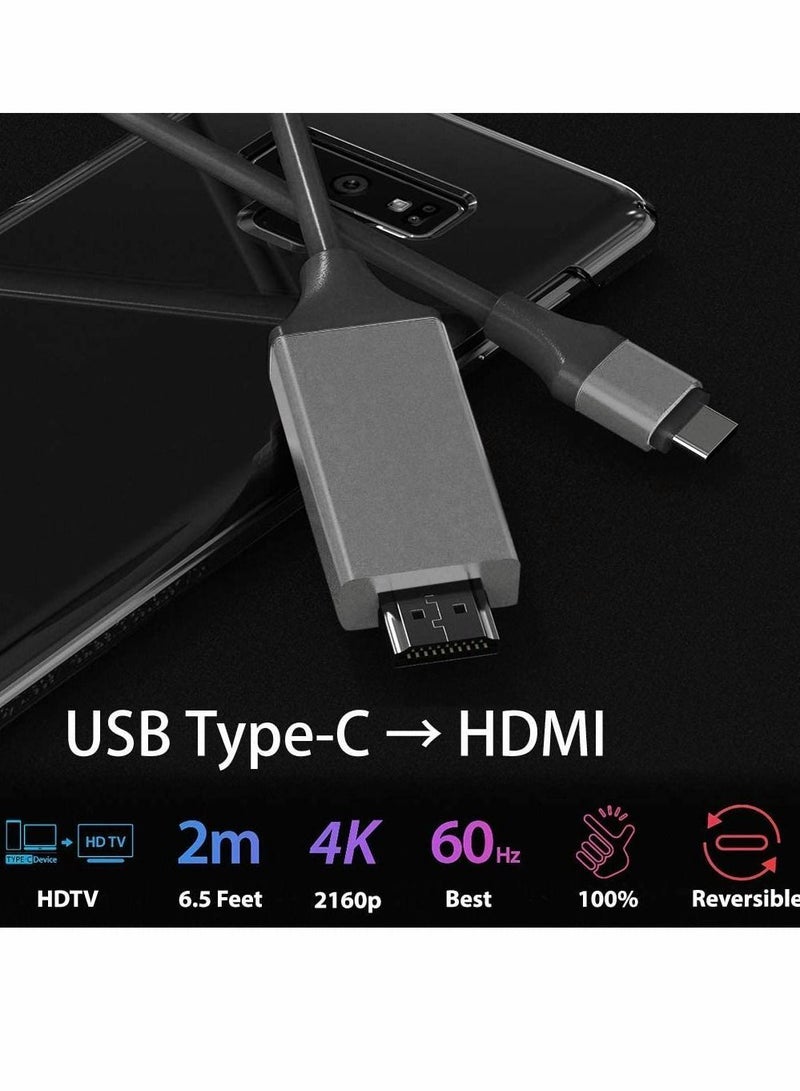 USB C to HDMI Cable, 4K@60Hz Type Cord 6ft