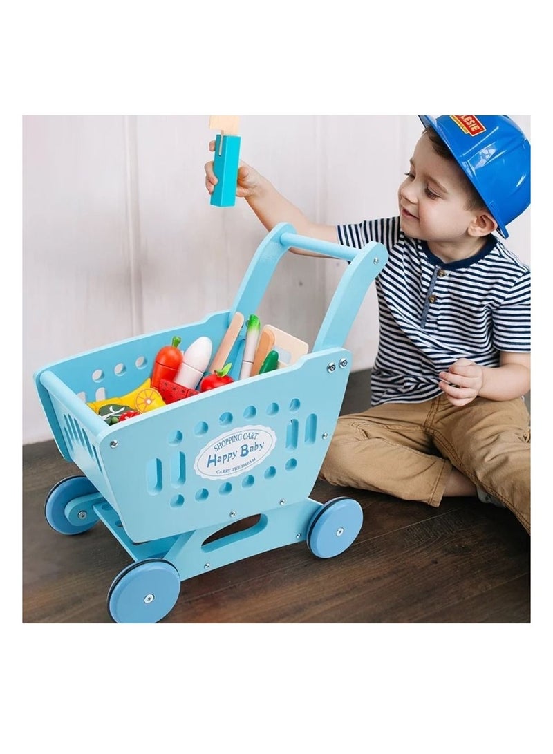 Woody Buddy Supermarket Trolley-Blue