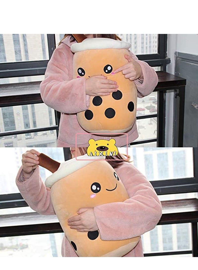 Pillow 13.7 inch Stuffed Boba Plushie Bubble Tea Plush Soft Milk Shaped Pillow, Kawaii Toy Gifts for Boys Girls