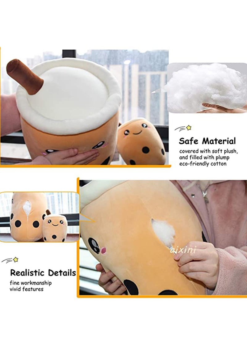 Pillow 13.7 inch Stuffed Boba Plushie Bubble Tea Plush Soft Milk Shaped Pillow, Kawaii Toy Gifts for Boys Girls