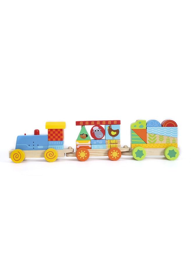 Children's Wooden Train Toys Sorting Cube Early Education Learning Toy