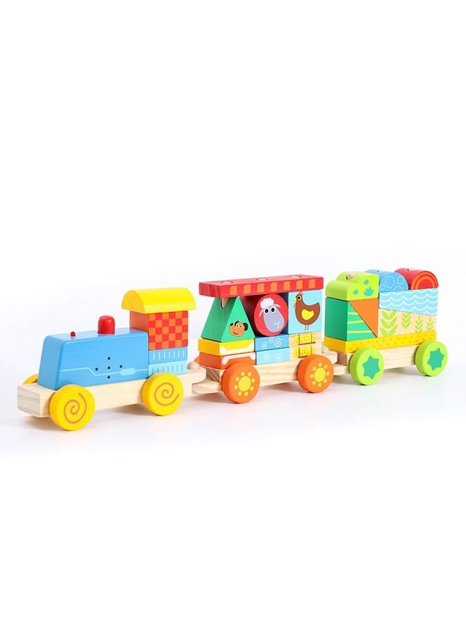 Children's Wooden Train Toys Sorting Cube Early Education Learning Toy