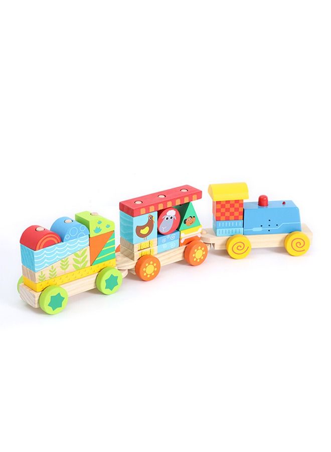 Children's Wooden Train Toys Sorting Cube Early Education Learning Toy