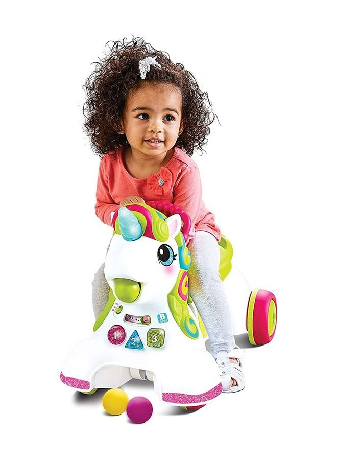 3-In-1 Sit Walk and Ride Unicorn Activity, Learning Fun Baby/Kids Walker-Interactive Music and Lights