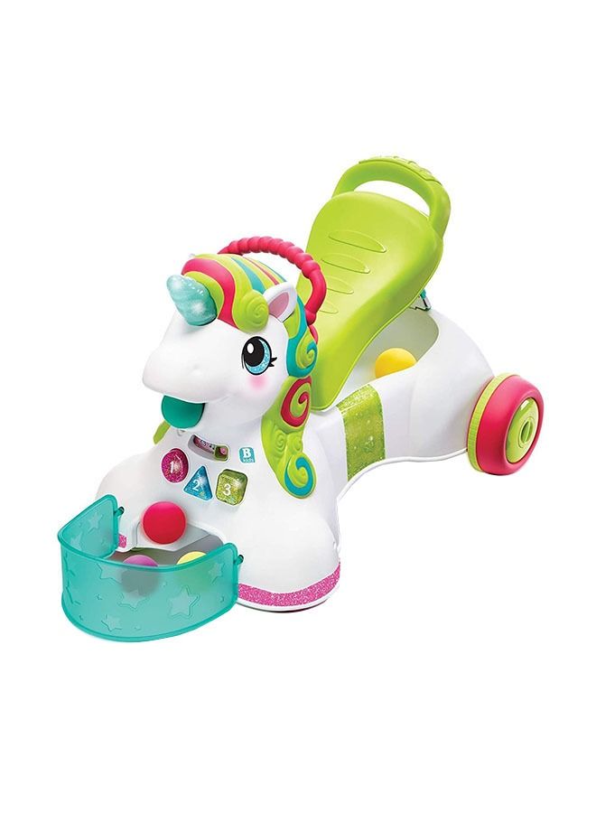 3-In-1 Sit Walk and Ride Unicorn Activity, Learning Fun Baby/Kids Walker-Interactive Music and Lights